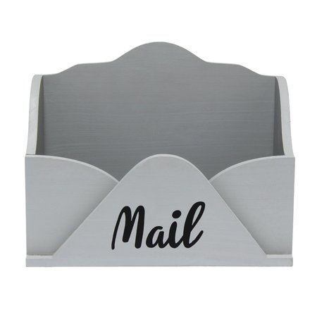 ELEGANT DESIGNS Envelope Shaped Letter Holder, Bills Organizer, Storage Box, Crate with Mail Script in Black, Gray HG2020-GRY